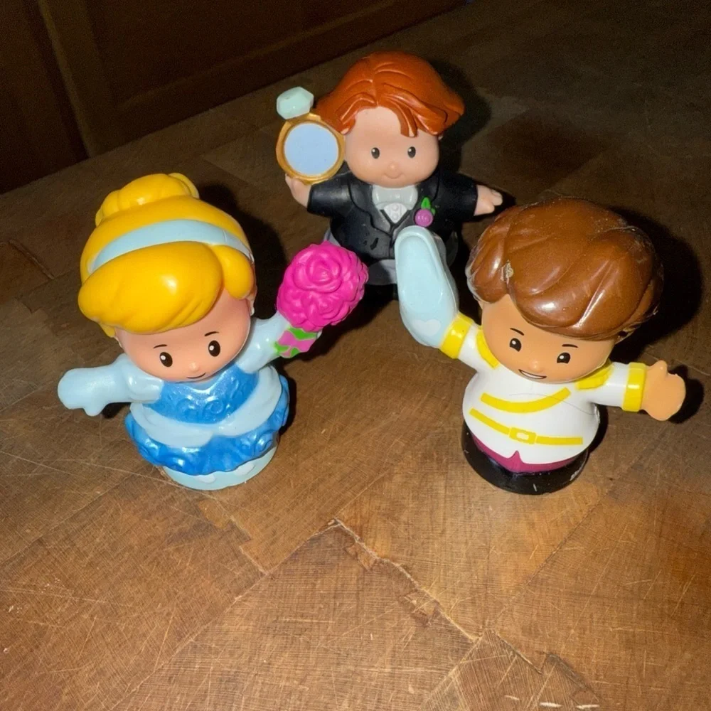 Fisher Price Fairy Tale Friends Set Cinderella, Prince and Tuxedo Man w/ ring